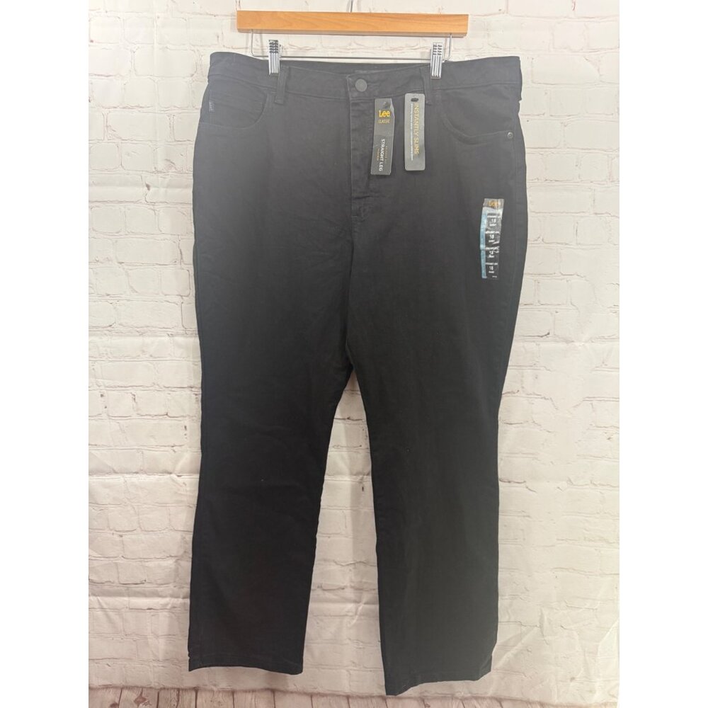 Lee Classic Jeans Womens Size 18 Short Black Relaxed Fit Slimming High Waisted